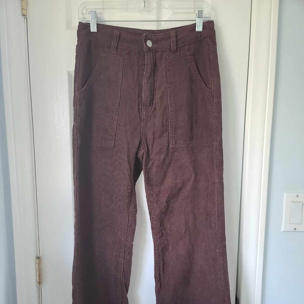 Shein slight flare brown jeans medium